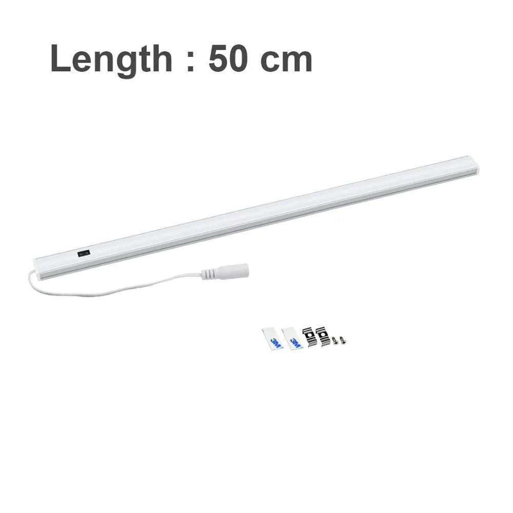 Aluminium profile LED strip bar light for cabinet installation in three size options.