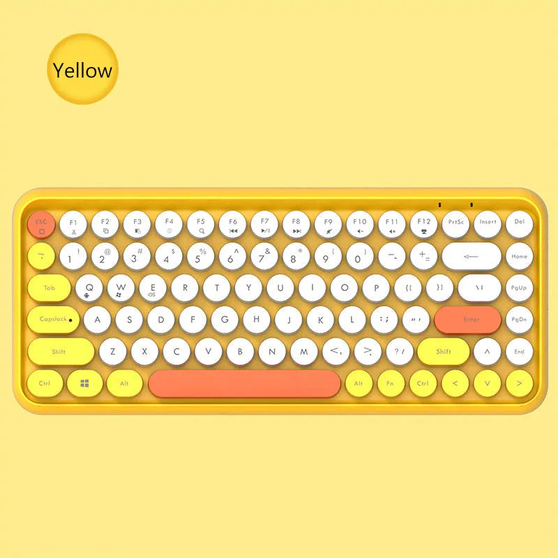 Compact wireless Bluetooth keyboard with 84 keys in ABS black finish, 320x136.6x30.5mm size