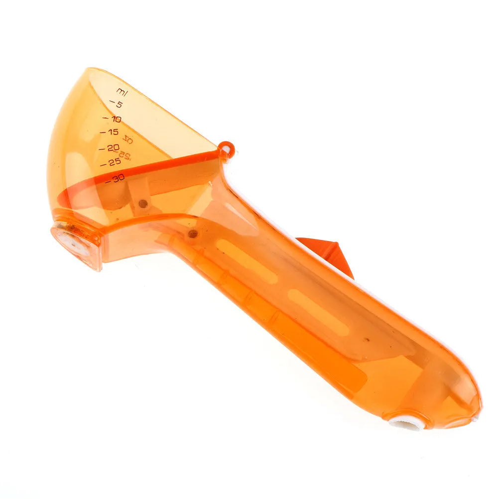 Blue and orange digital measuring spoons with magnetic connection and ergonomic handles