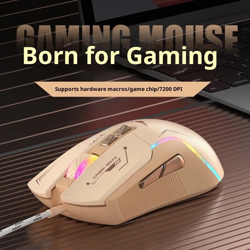 Wired gaming mouse in black with optical sensor, 128x68x45mm dimensions and 1.5m cable