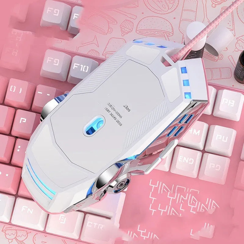 Wired gaming mouse with 7 keys, 3200 DPI, mute function, USB connection, ergonomic design, size 100-120mm