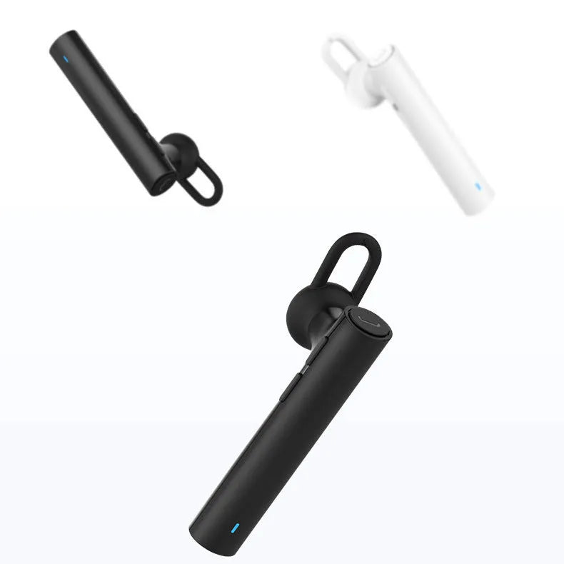 Compact wireless Bluetooth headset showing black and white colour options with 5.6cm dimensions