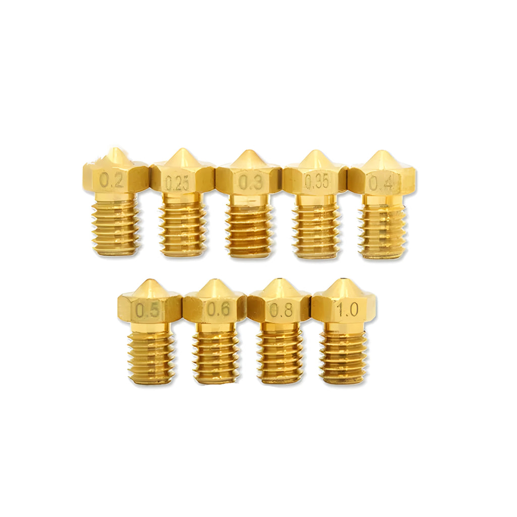 Brass 3D printer nozzle with M6 thread, 7mm x 12mm body, for 1.75mm filament