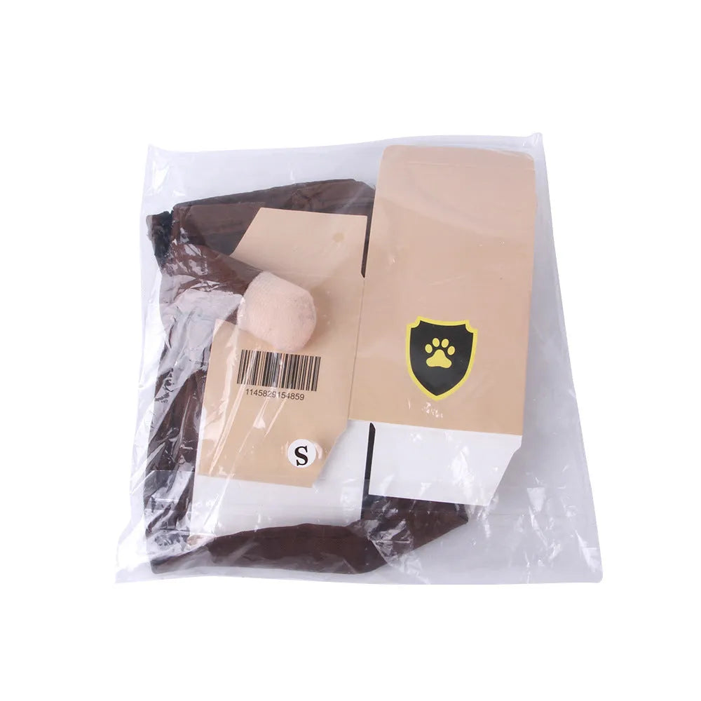 Coffee-coloured polyester dog clothing for small to large breed pets in casual funny style
