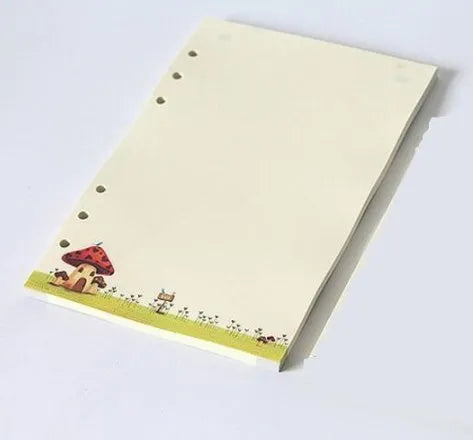 45 sheets of coloured A5 A6 binder filler paper with multiple ruling styles for planners and diaries
