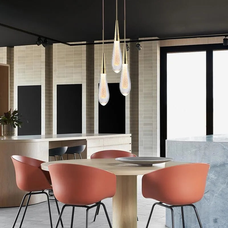 Postmodern crystal chandelier single head pendant light 27cm height 5cm diameter 130cm adjustable cord 2W LED