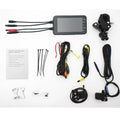 Waterproof motorcycle recorder with 140-degree wide angle lens and 4-inch LCD display mounted on handlebars