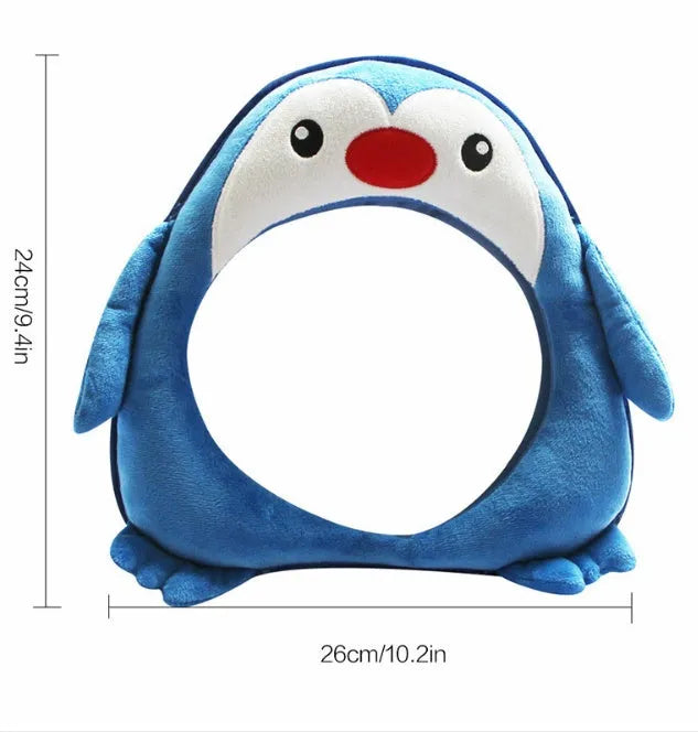 Adjustable safety car baby mirror with acrylic surface and super soft short plush animal design in multiple styles