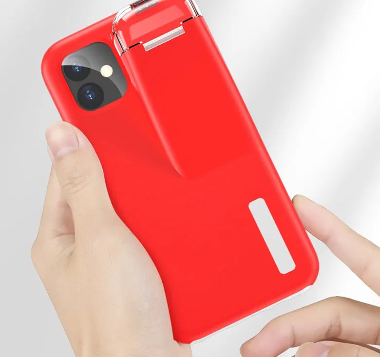 Black AirPods charging case cover with edge protection compatible with iPhone