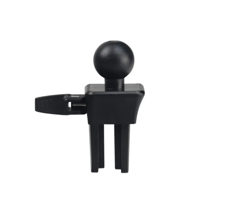 Black universal car mobile phone holder mounted on air conditioning vent