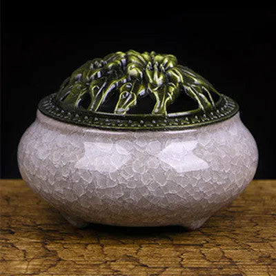 Ceramic retro package incense burner in multiple colours for home decor and meditation