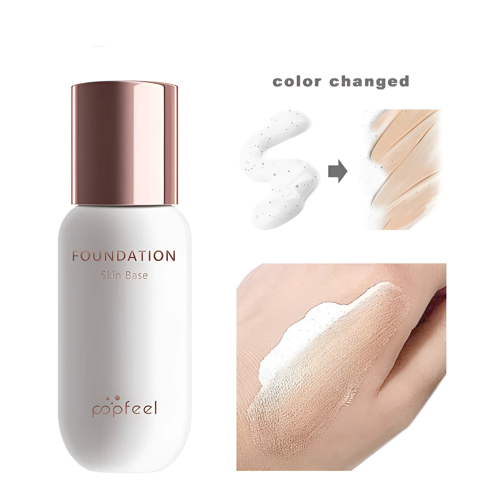 POPFEEL warm skin foundation 30ml long-lasting concealer with natural radiance finish
