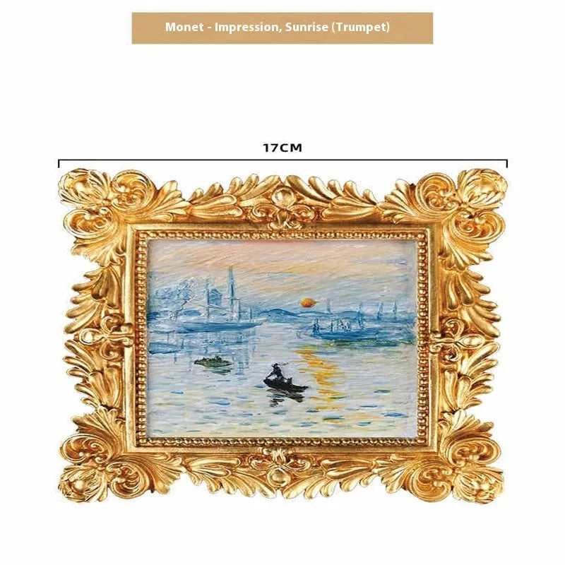 DIY filled oil painting craft kit with epoxy clay base, acrylic paints, and brushes for creating textured Van Gogh or Monet art reproductions.