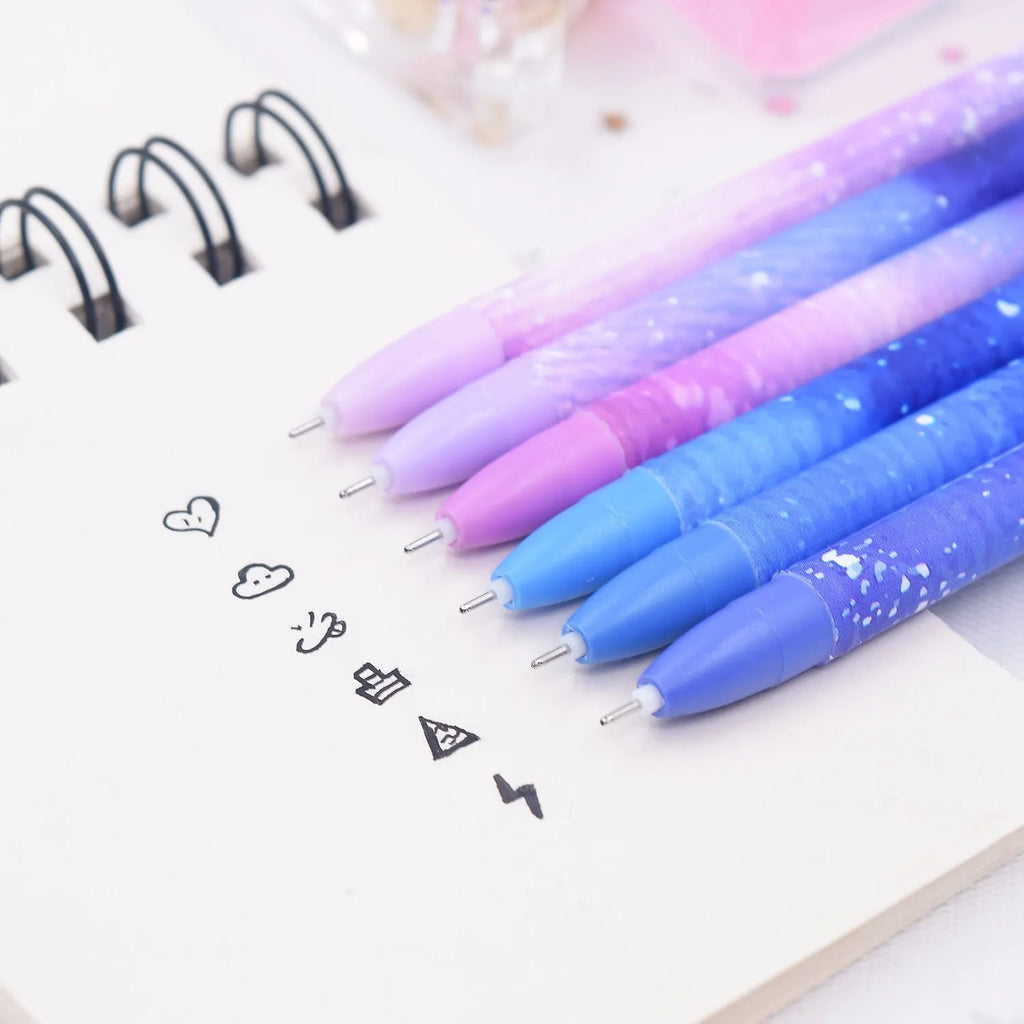 Box containing 12 gel pens with constellation designs and quick-drying gel ink