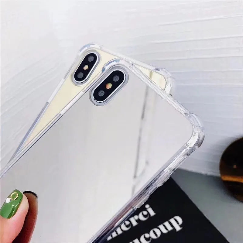 Mirror finish TPU protective case for iPhone in various colours.