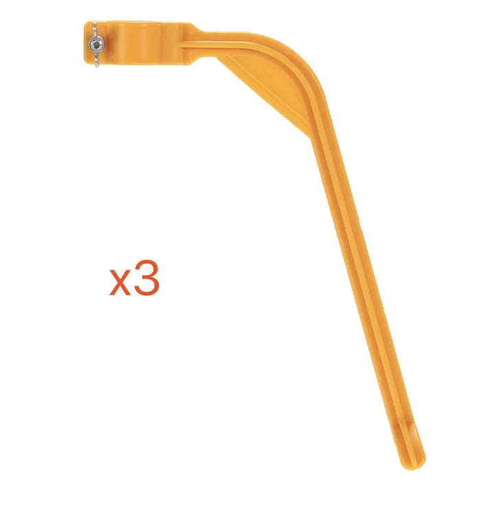 Yellow golf swing training aid, plastic, 25 x 8 x 5cm, for wrist hinge and face alignment.