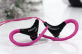 Black wired earhook sport headphones with over-ear hooks and a 3.5mm plug.