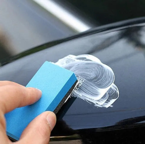 Car scratch remover paste with slop wax and foam applicator sponge for auto paint repair