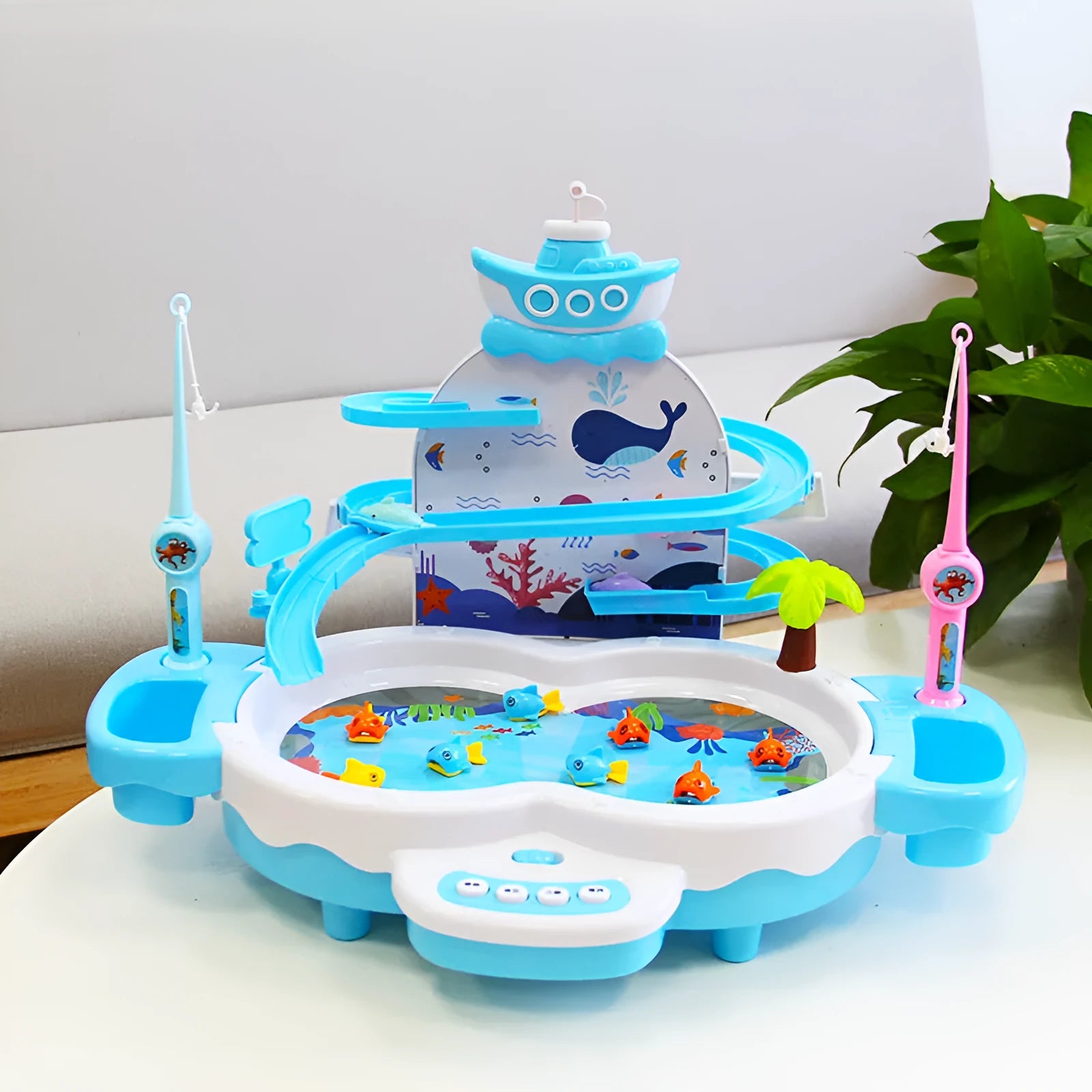 Electric fishing puzzle toy for children blue colour 43.5 cm dimensions