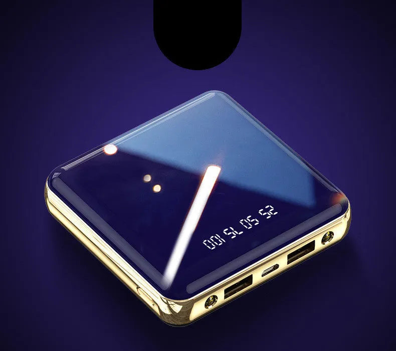 Compact square 20000mAh power bank with multi-U port in blue, green, grey, or red colours