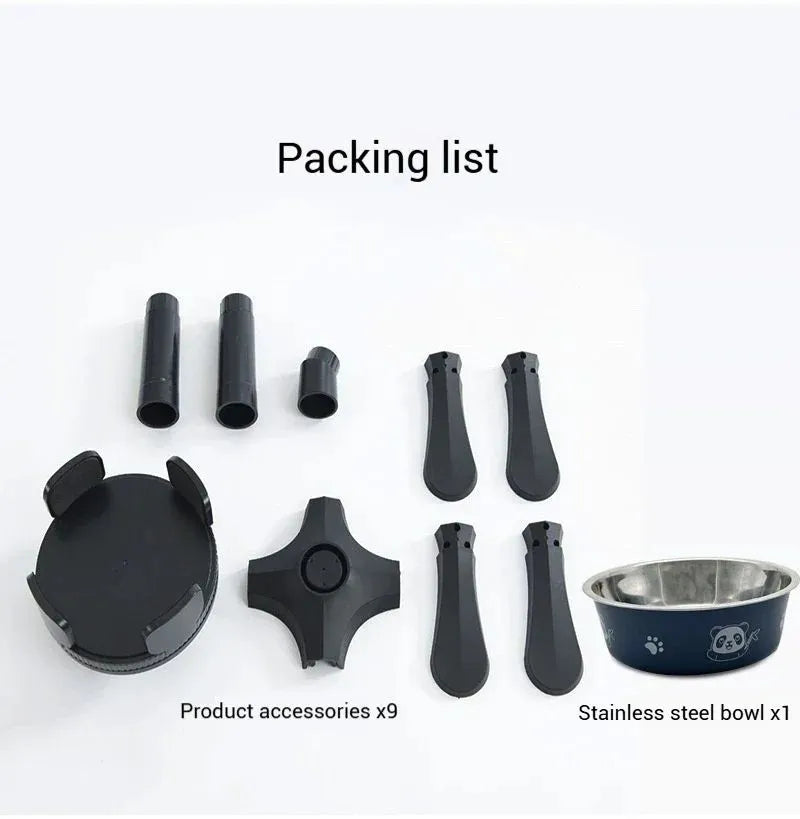 Adjustable elevated dog bowl stand with anti-slip pet bowl holder for medium and large pets