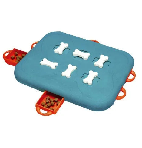 Blue plastic pet treasure hunt puzzle food spill toy for dogs and cats, 100g interactive feeder