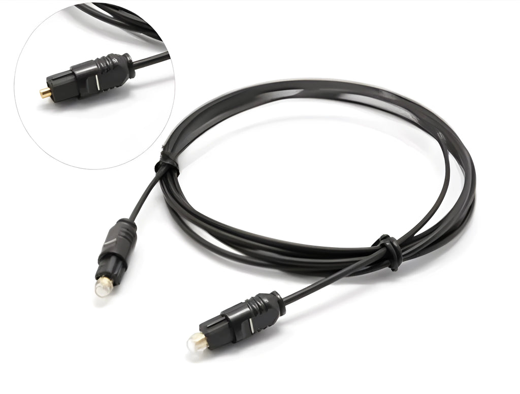 OD2.2 optical audio fibre cable with PVC jacket and standard TOSLINK connectors