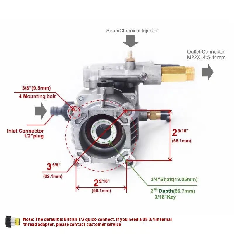 P170 cast aluminium swash plate pump cleaning machine accessory in white finish