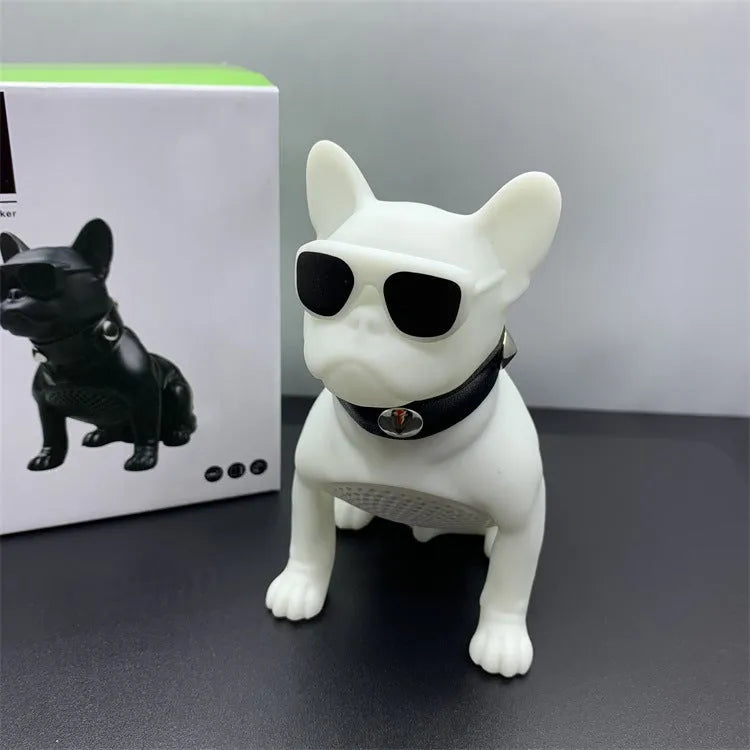 Mini full body bulldog Bluetooth wireless speaker in black, red, or white colour options