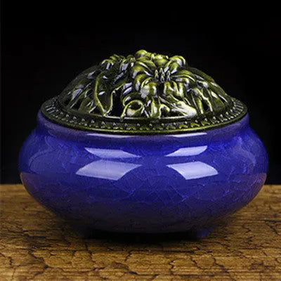 Ceramic retro package incense burner in multiple colours for home decor and meditation