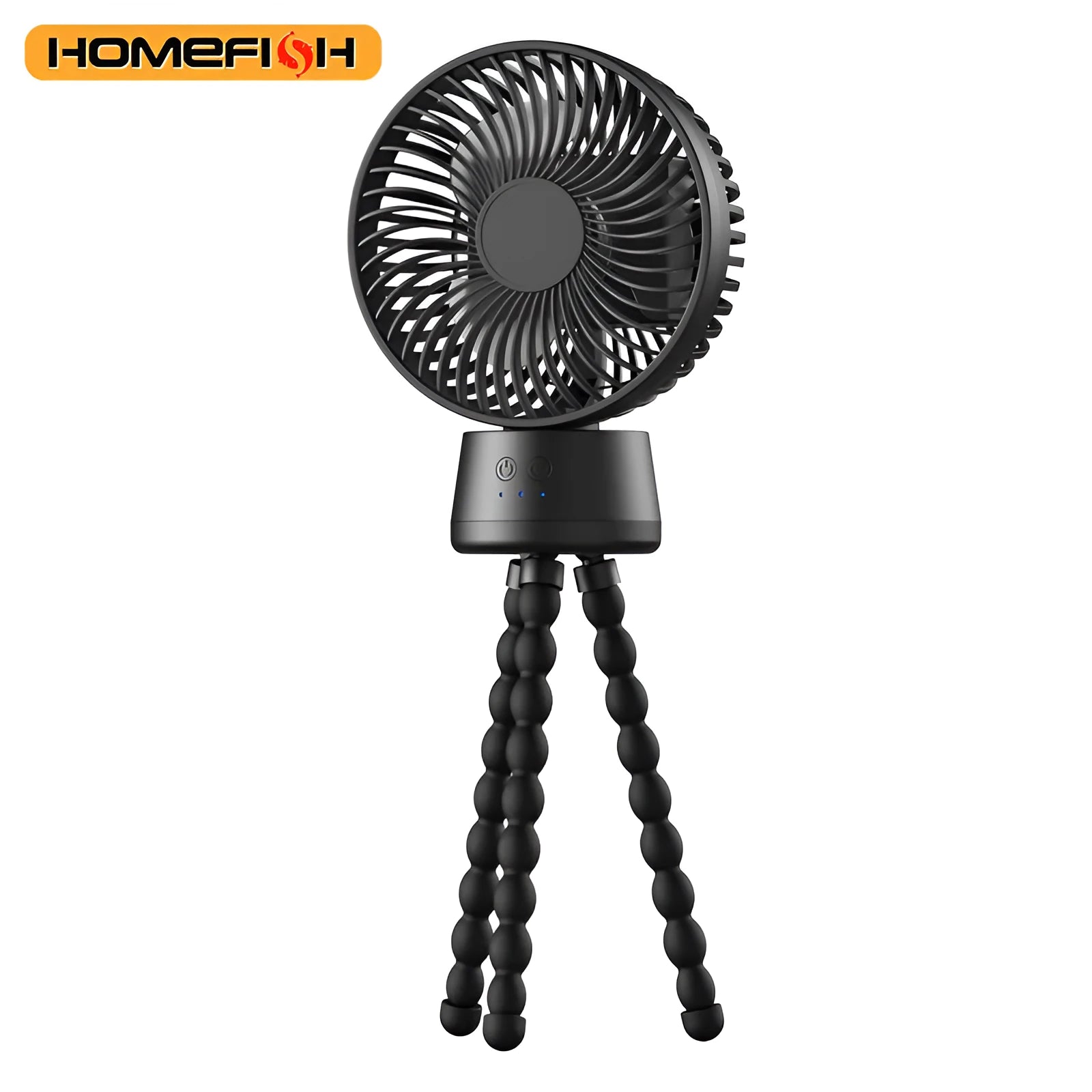 HOMEFISH F1 and F2 automatic shake head handheld fan with removable bracket on a stroller.