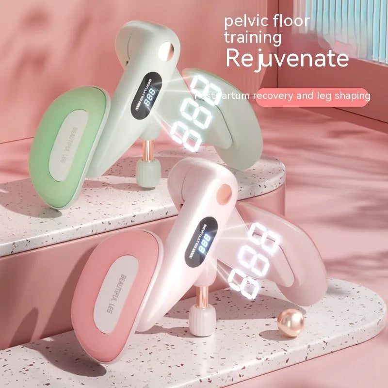 Grey pelvic floor muscle trainer with counting function and ABS spring foam construction