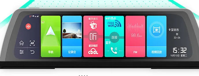 10-inch black smart navigation driving recorder with touch screen, GPS, Bluetooth and reversing image