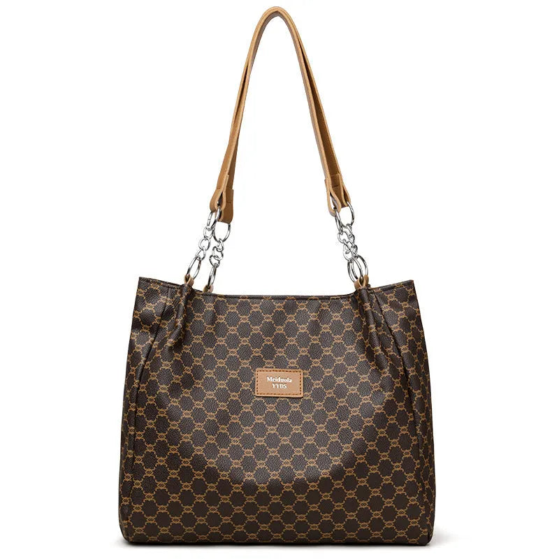 Women's retro fashion handbag in soft PU leather available in brown, white and grey colours