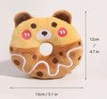 Plush donut sound toy for small and medium pets in bear, frog and unicorn colours with PE bag