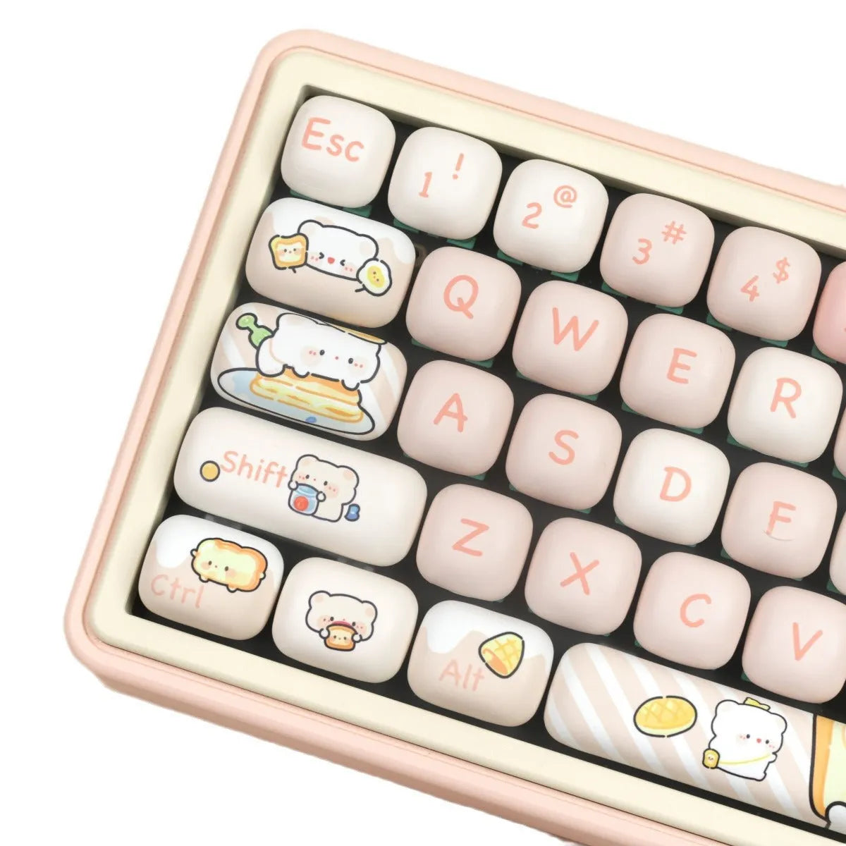 MOG steamed bread bear theme PBT key cap set with colourful thermal sublimation printing