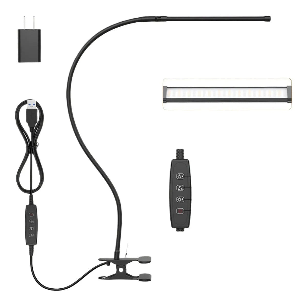 100-LED reading eye protection lamp with USB power supply and 26CM size for study or bedside use