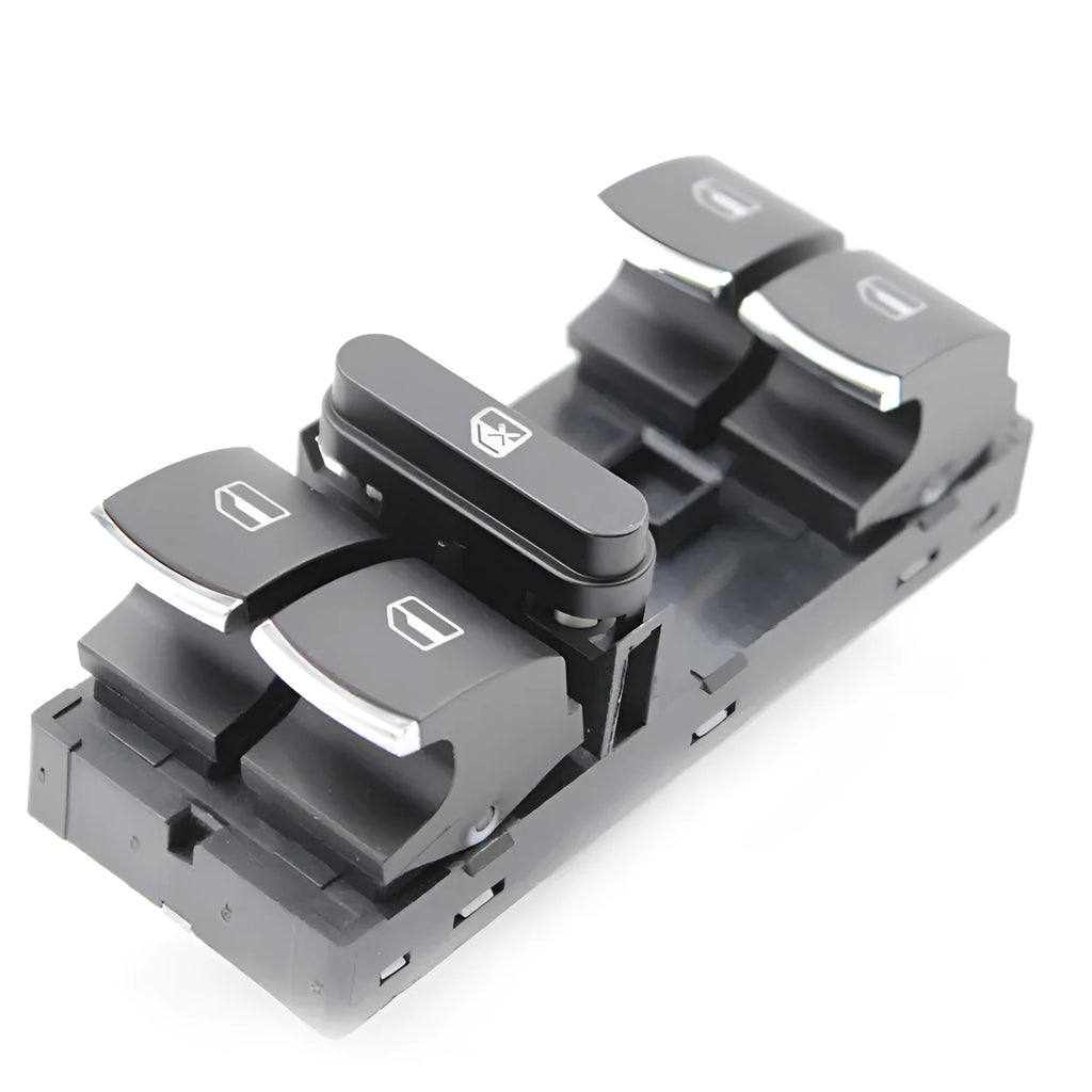 Black plastic electric window lift switch for Volkswagen models, part number 5ND 959 857