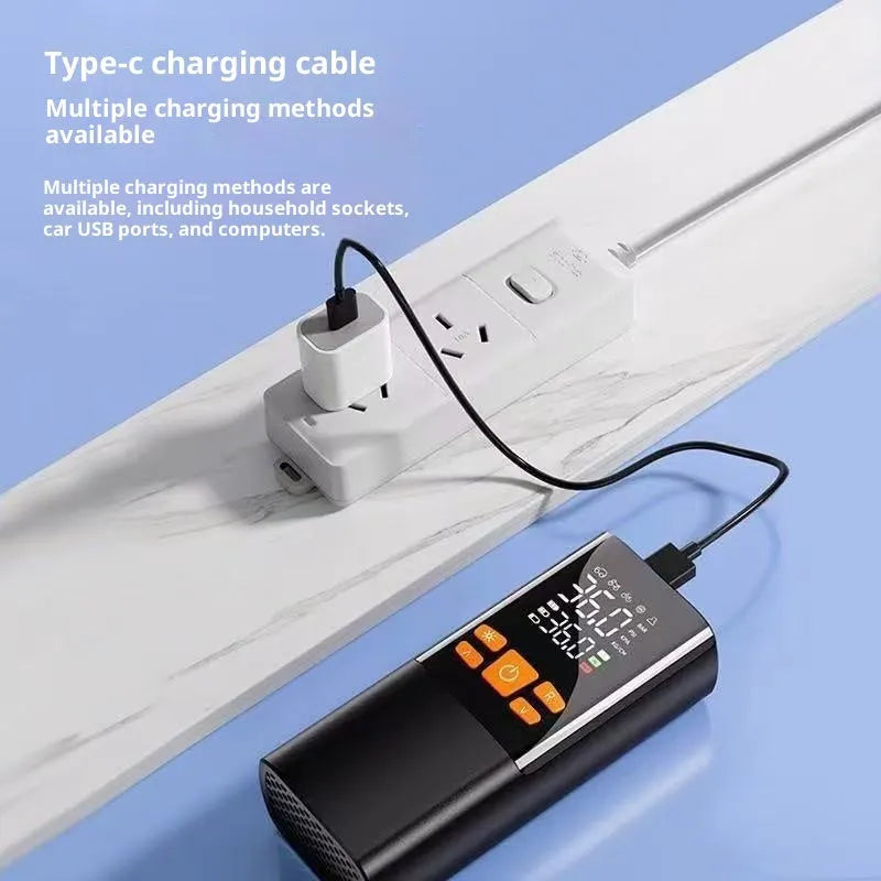 Vehicle Air Smart Tire Inflatable Wireless air pump in ABS with warning light and tyre pressure gauge