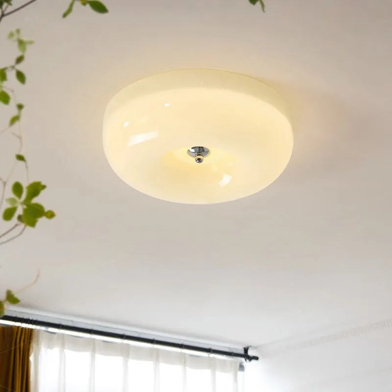 American style three-colour ceiling lamp for bedrooms in cream or white, 30cm and 40cm sizes