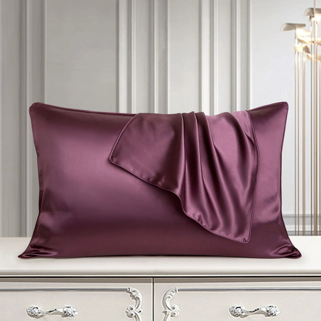 Single silk pillowcase in palace luxury style with reactive printed pattern, 48cm x 74cm size