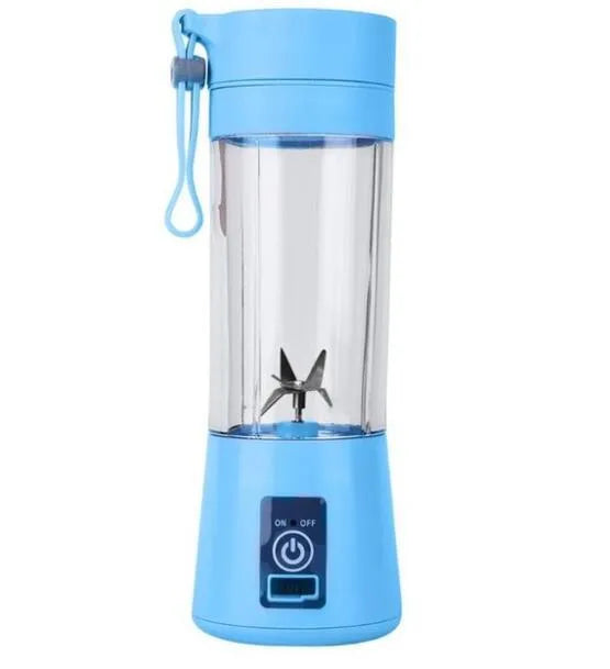 Mini USB electric fruit juicer with stainless steel blade in pink colour
