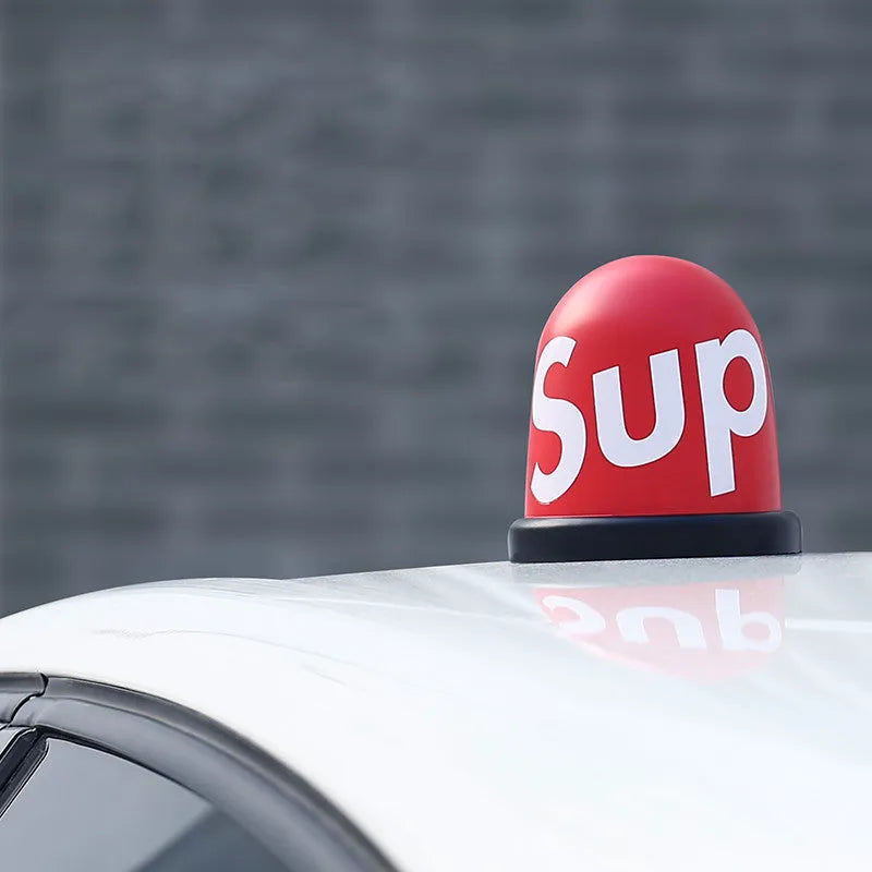 Creative car roof ornament 10cm x 8.5cm x 10cm in Red SUP or Black SUP with 2 3M adhesive stickers