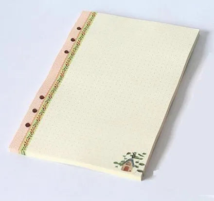 45 sheets of coloured A5 A6 binder filler paper with multiple ruling styles for planners and diaries