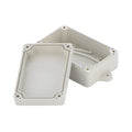 Grey ABS plastic waterproof box for security monitoring power supply, dimensions 100mm x 68mm x 40mm.