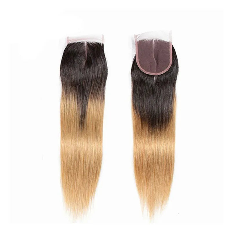 4x4 straight closure lace hair block real human hair all hand-woven medium long length