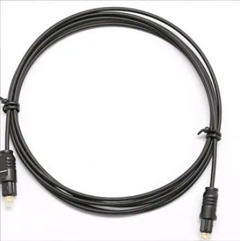 OD2.2 optical audio fibre cable with PVC jacket and standard TOSLINK connectors