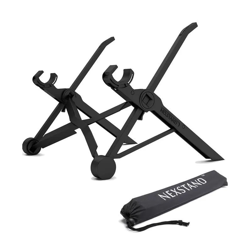 Portable folding laptop bracket stand in sagacious black colour with carrying case