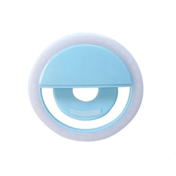 WQ-20 80mm round LED self-timer fill light in green or pink with USB rechargeable battery and stepless dimming
