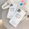 Cartoon bear design on a soft silicone back cover case for an Apple iPhone.